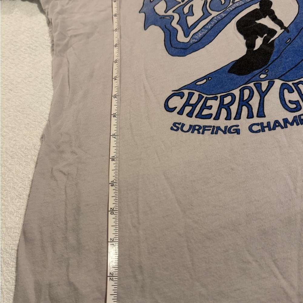 Anderson Estep Cherry Grove Surfing Championship Light Gray V-Neck Tee SZ Large - Picture 4 of 5